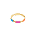 18k gold ring with rotating multi-colored enamel design, additional view