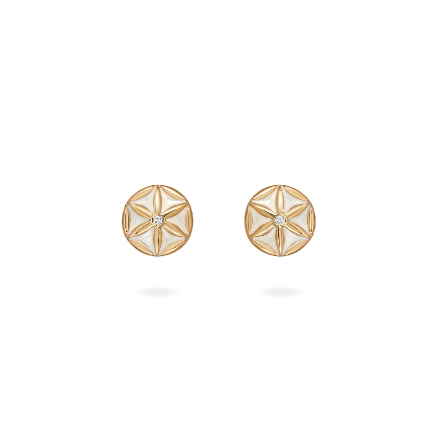 7LEAVES Flower of Elements earrings on a white background, alternate view 4