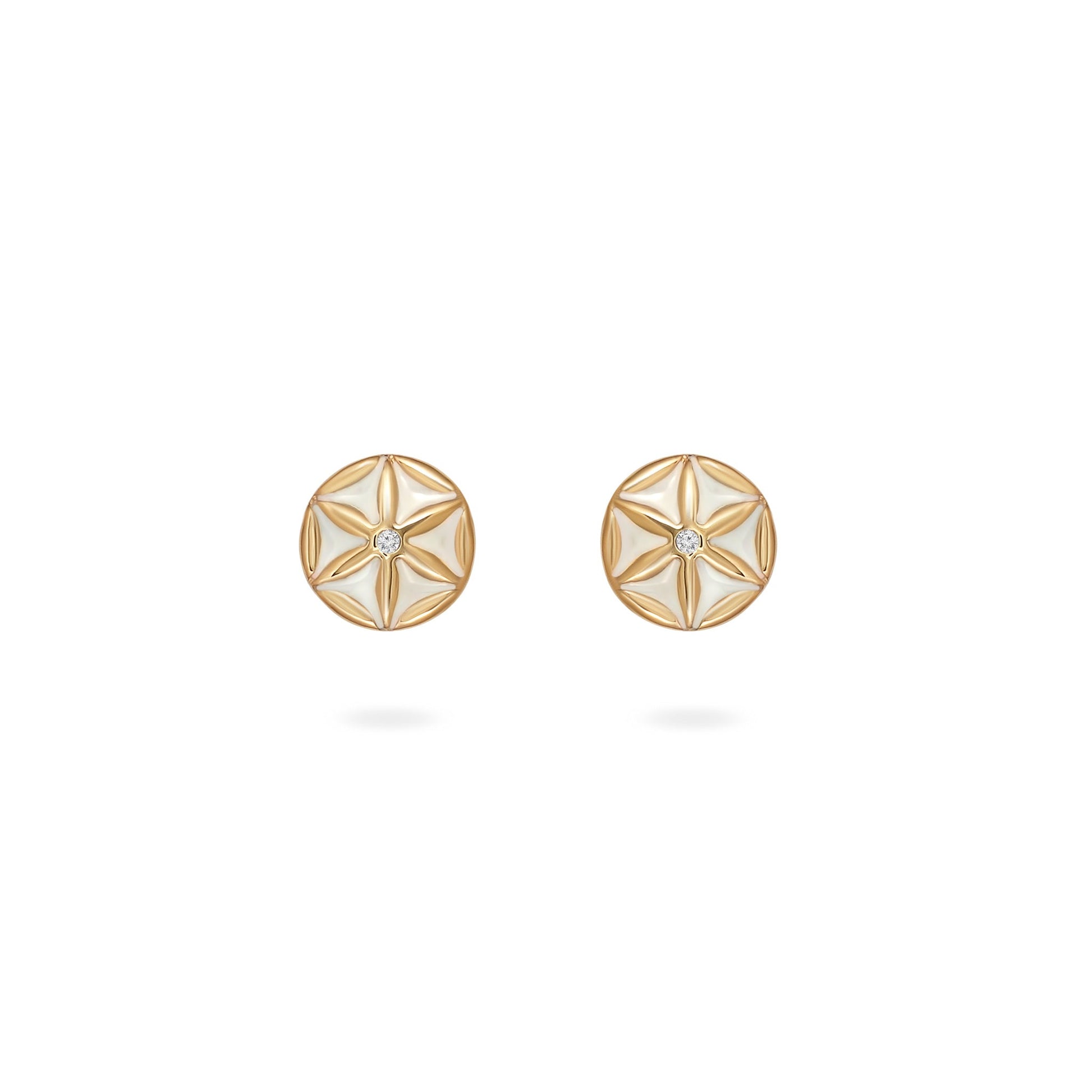 7LEAVES Flower of Elements earrings on a white background, alternate view 4