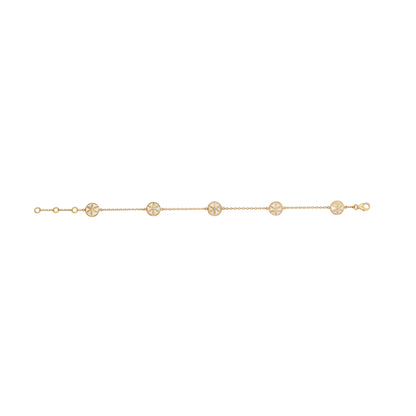 7LEAVES Flower of Elements five-flower bracelet with white mother-of-pearl