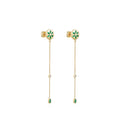 7LEAVES Palimpsest yellow gold earrings on a white background, front view
