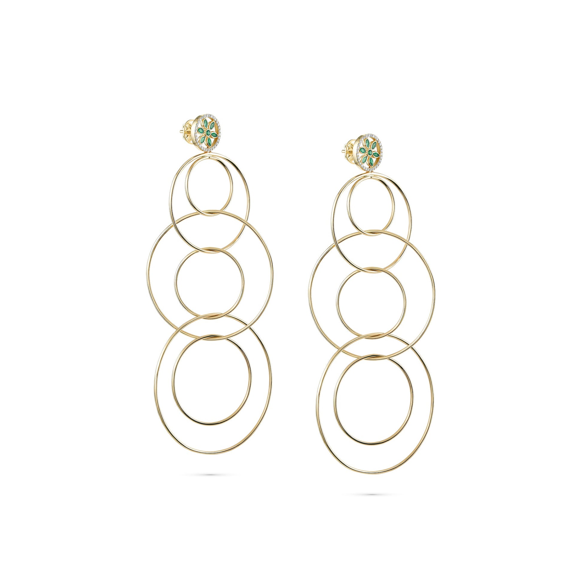 7LEAVES Unlock rose gold earrings on a white background, alternate view