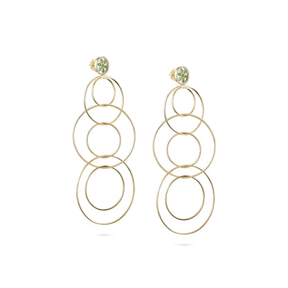 7LEAVES Unlock rose gold earrings on a white background, alternate view