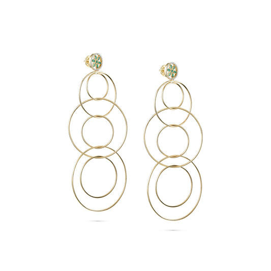 7LEAVES Unlock rose gold earrings on a white background, alternate view