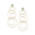 7LEAVES Unlock rose gold earrings on a white background, front view