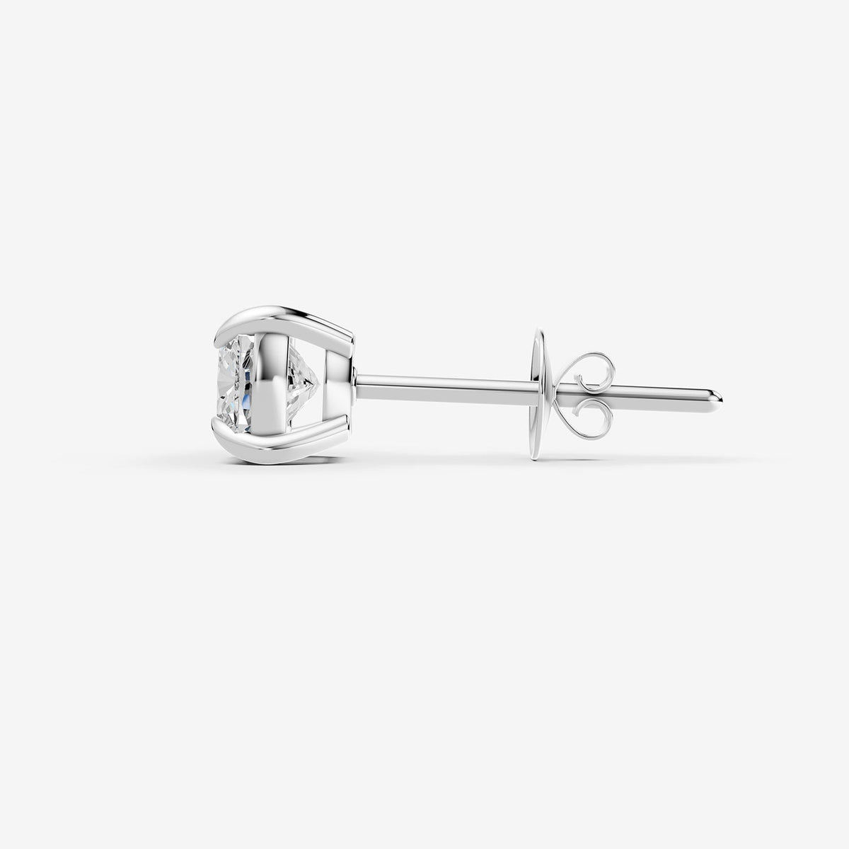 4.04ct Cushion Lab-Grown Diamond Earrings — white gold detail view