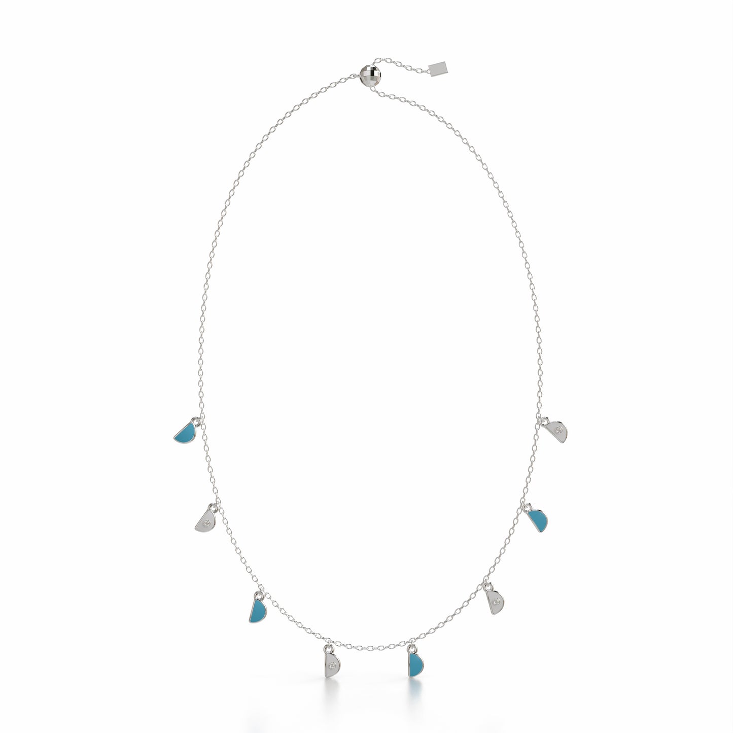 Amara Charm Pendant Necklace - White Gold