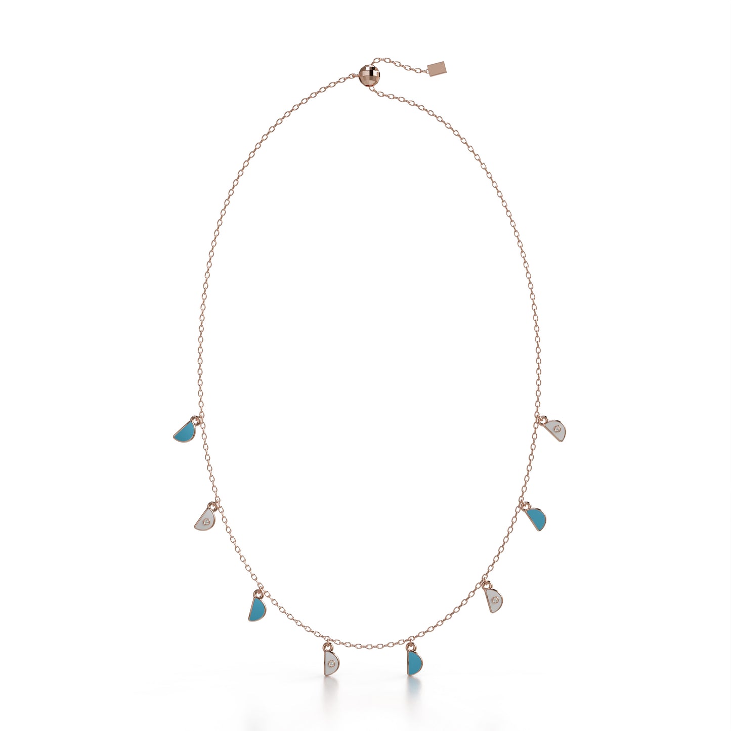 Amara Charm Pendant Necklace - Rose Gold