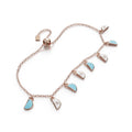 18k rose gold charm bracelet with blue and white enamel, additional view