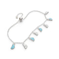18k white gold charm bracelet with blue and white enamel, additional view