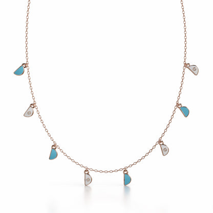 Amara Charm Pendant Necklace - Rose Gold
