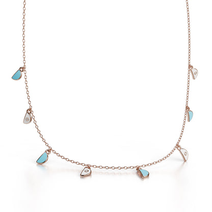 Amara Charm Pendant Necklace - Rose Gold