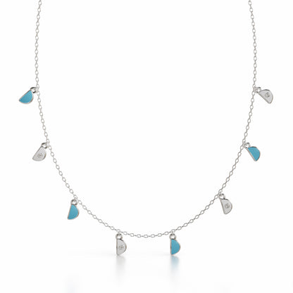 Amara Charm Pendant Necklace - White Gold