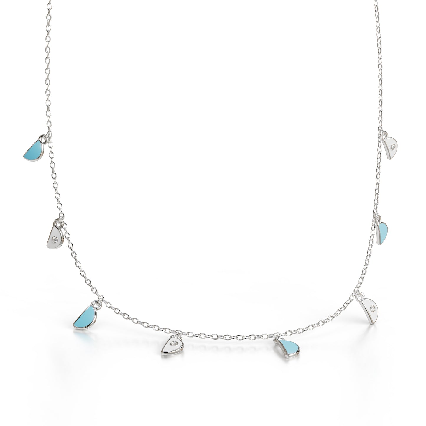 Amara Charm Pendant Necklace - White Gold