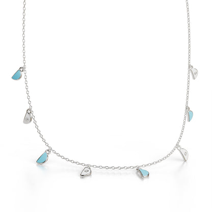 Amara Charm Pendant Necklace - White Gold