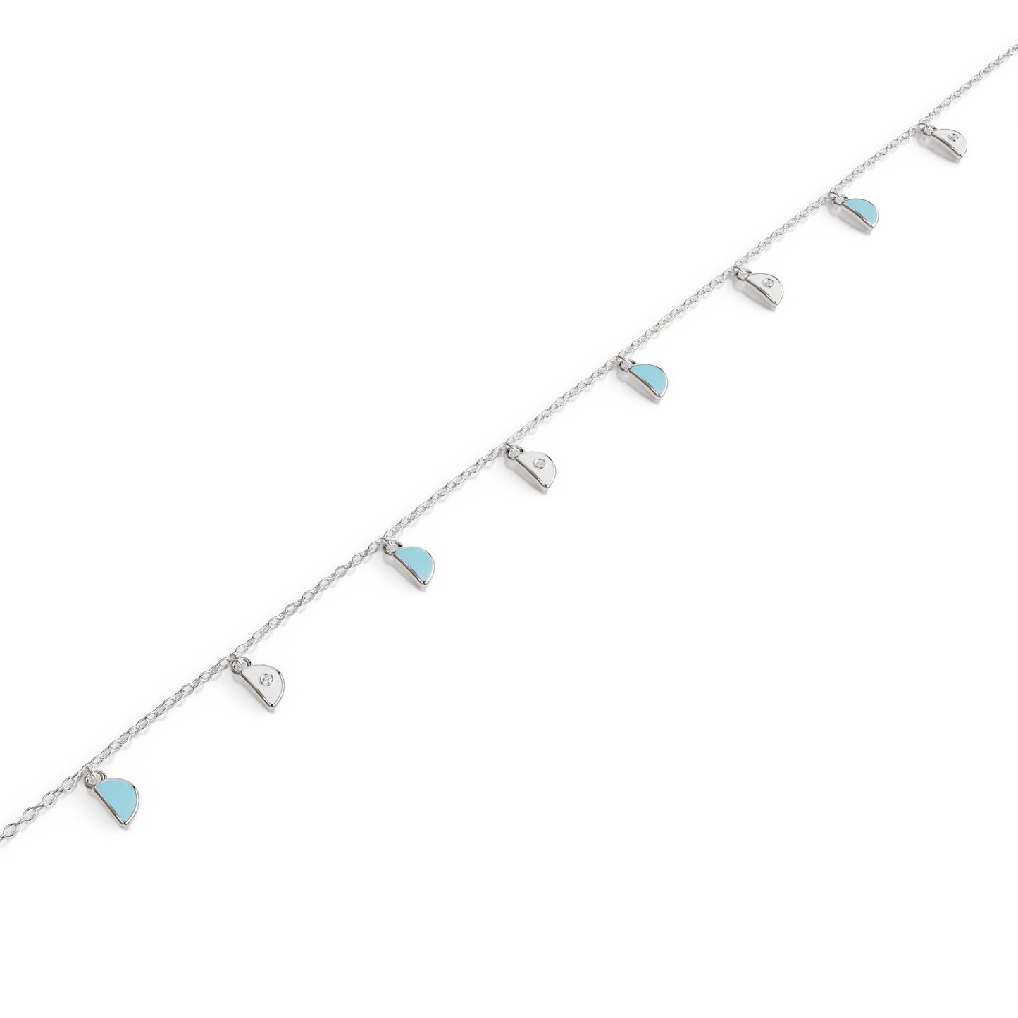 Amara Charm Pendant Necklace - White Gold