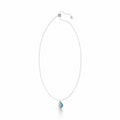 18k white gold pendant necklace with blue enamel and diamonds, additional view