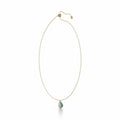 18k yellow gold pendant necklace with blue enamel and diamonds, additional view