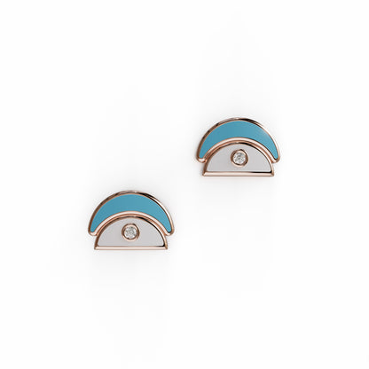Amara Stud Earrings - Rose Gold