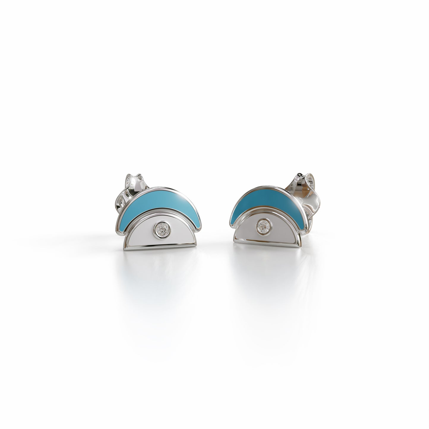 Amara Stud Earrings - White Gold