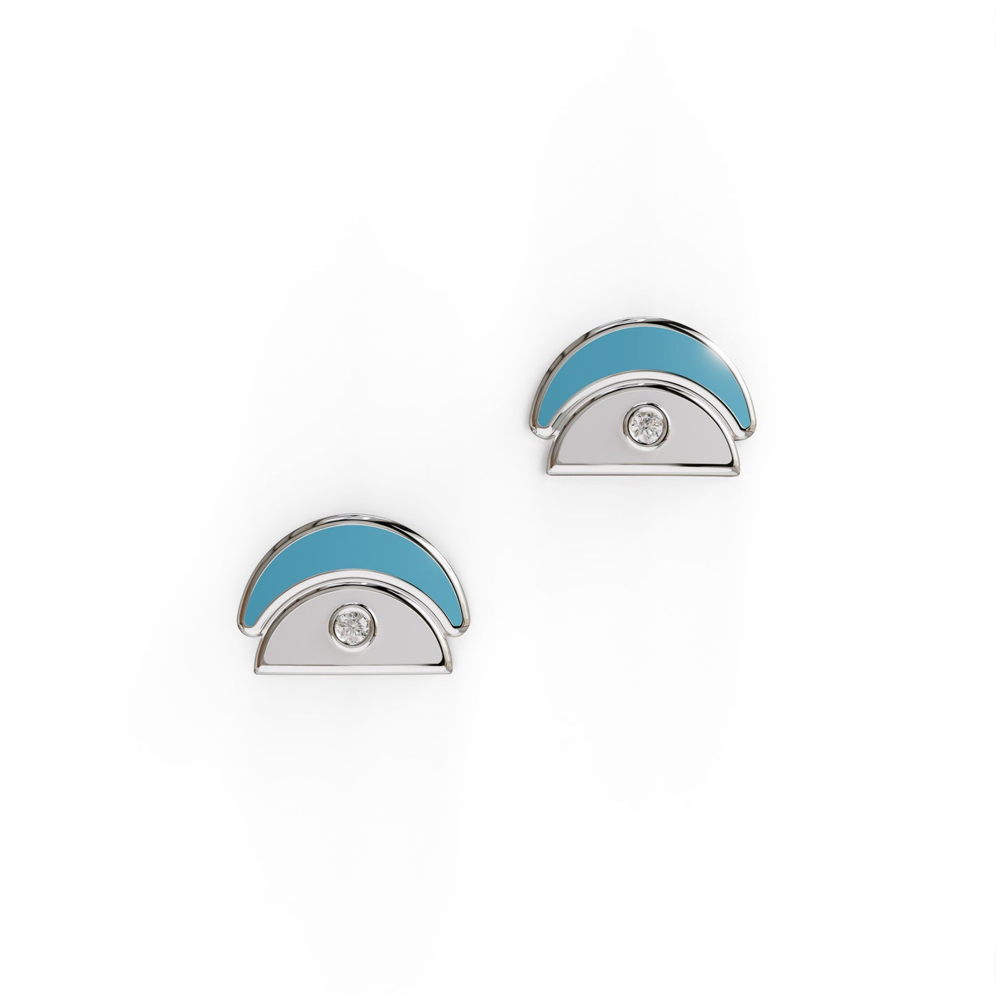 Amara Stud Earrings - White Gold
