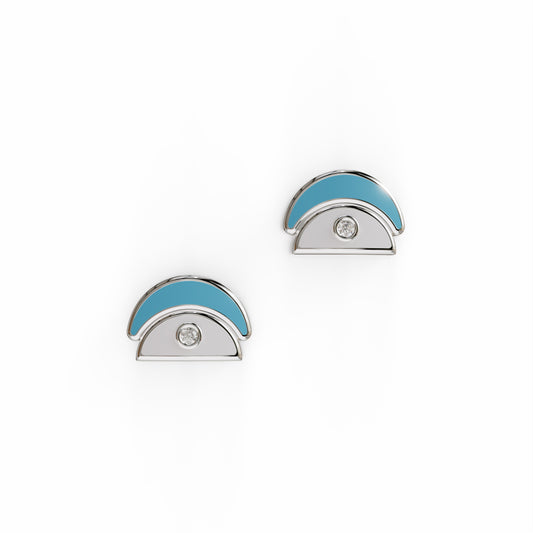 Amara Stud Earrings - White Gold