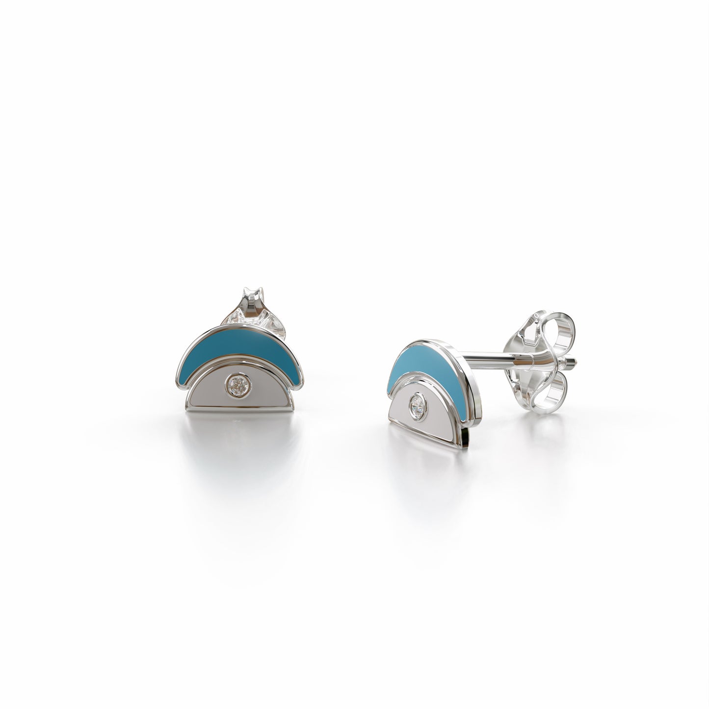 Amara Stud Earrings - White Gold