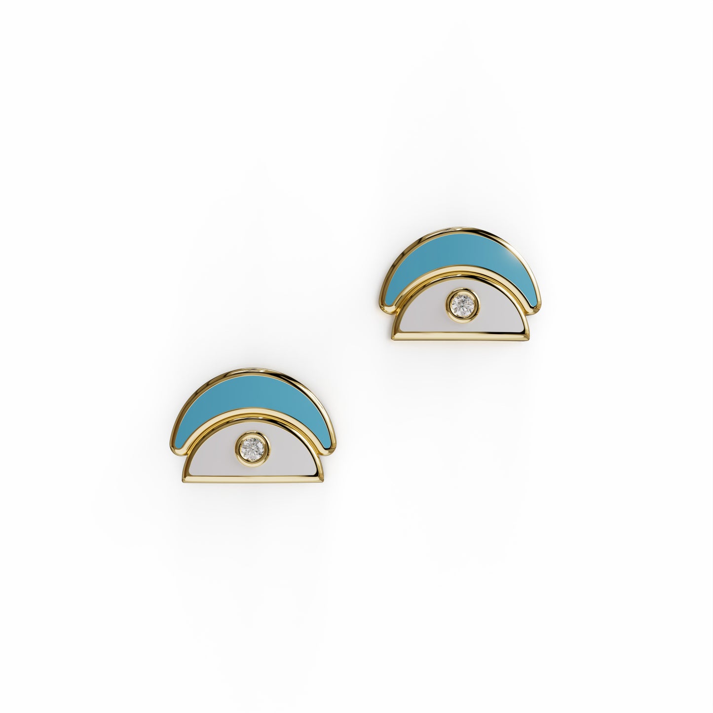 Amara Stud Earrings - Yellow Gold