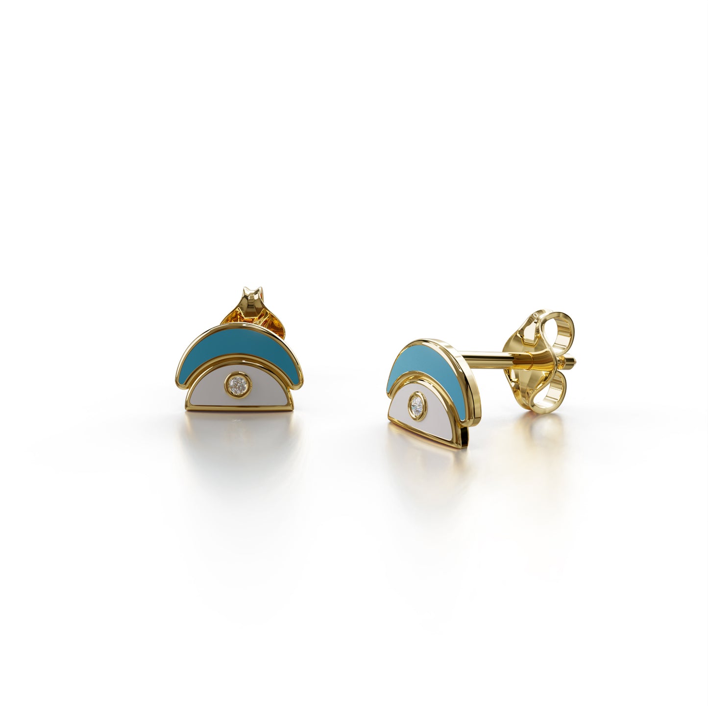 Amara Stud Earrings - Yellow Gold