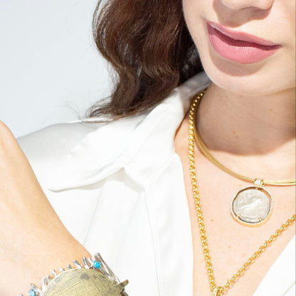 Athena & Owl Diamonds Pendant