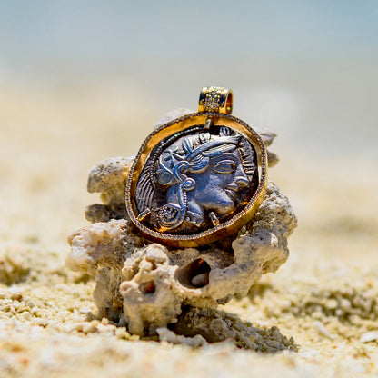 Athena & Owl Diamonds Pendant
