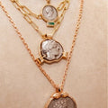 18k gold reversible pendant with ancient Athenian tetradrachm coin depicting Athena and owl, additional view
