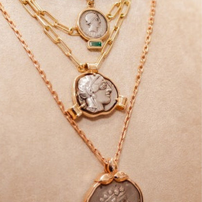 Athena & Owl Gold Pendant