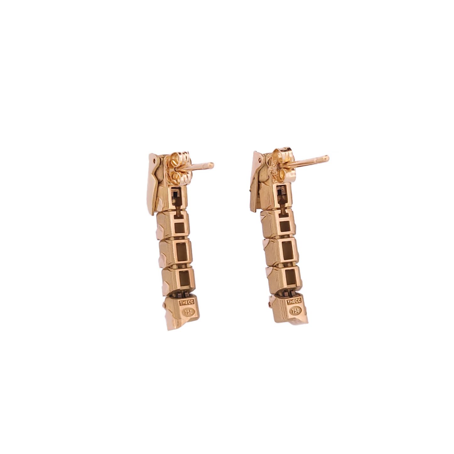 Caterpillar earrings on a white background