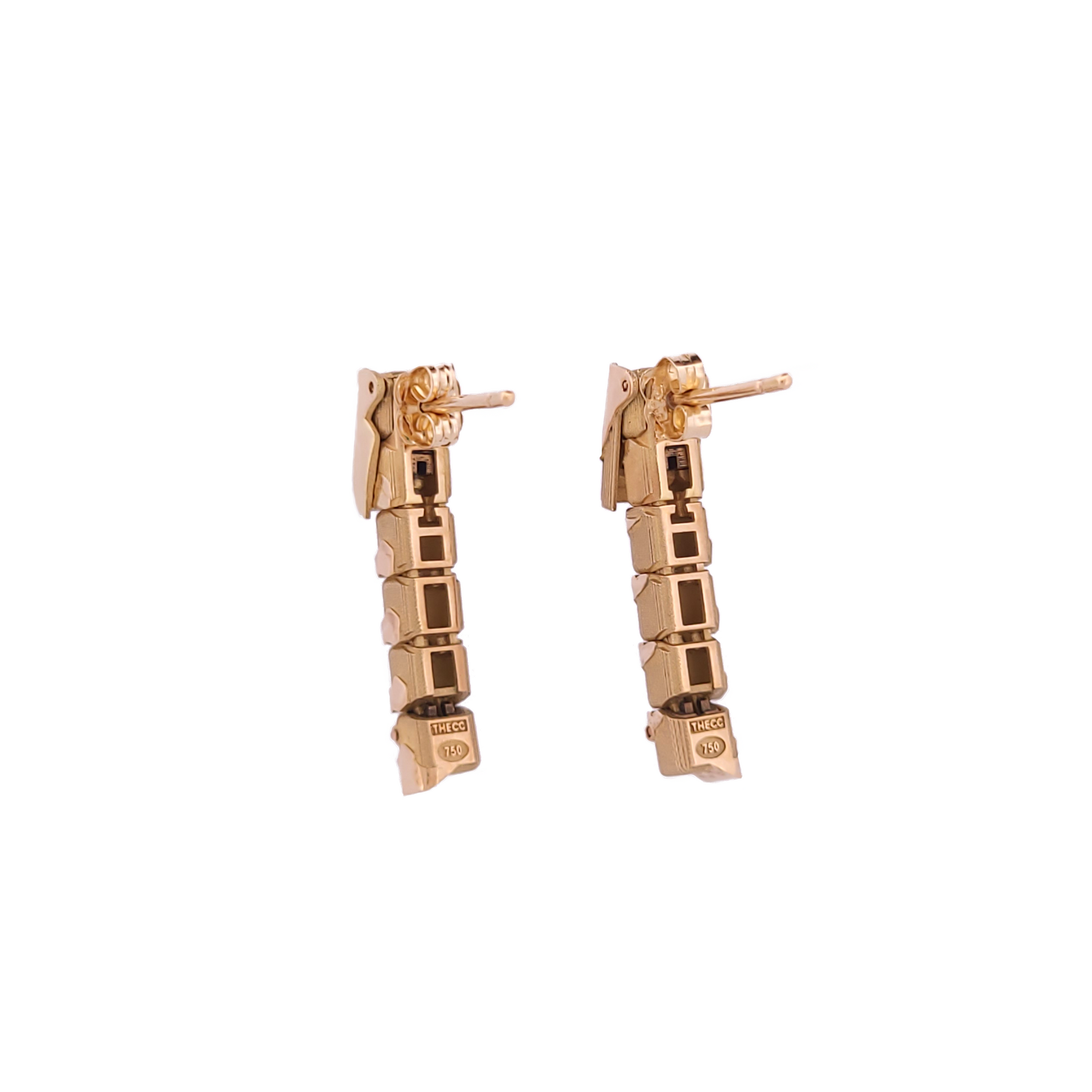 Caterpillar earrings on a white background