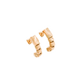Gold hoop earrings on a white background