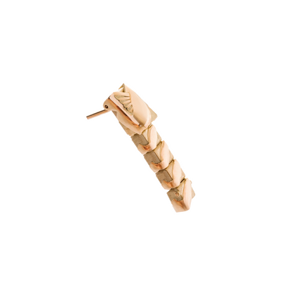 Gold ring with a unique design on a white background