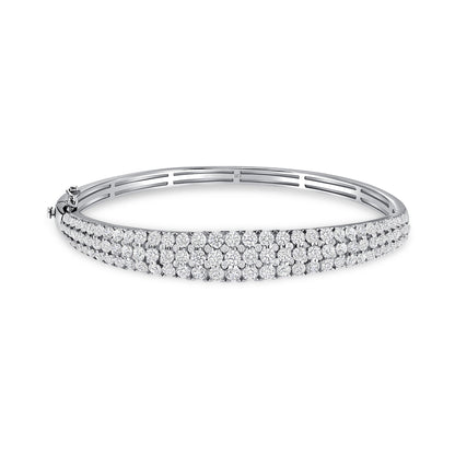 White Drop Dune Three Row Bangle in 18K white gold alternate product view
