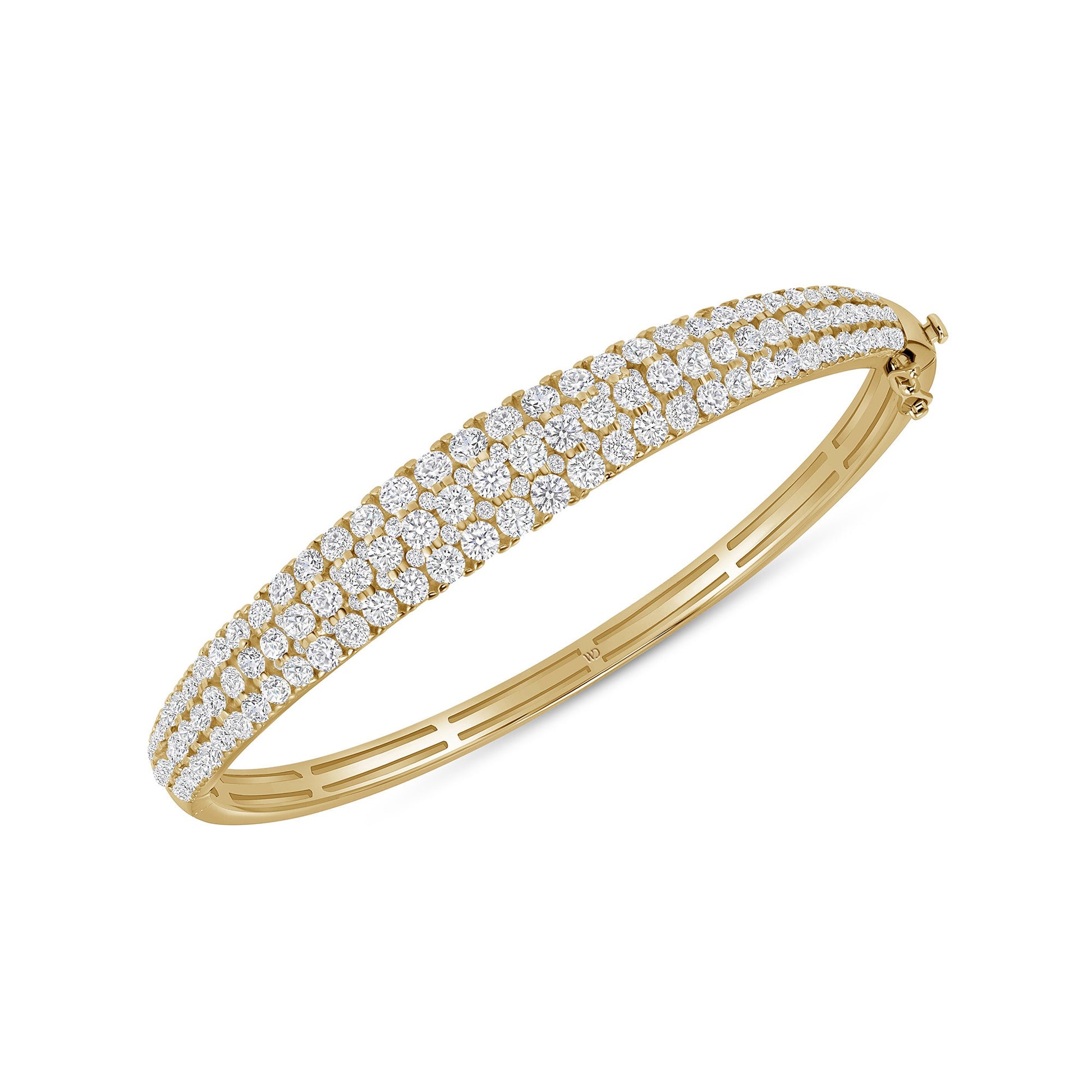 White Drop Dune Three Row Bangle in 18K yellow gold alternate product view
