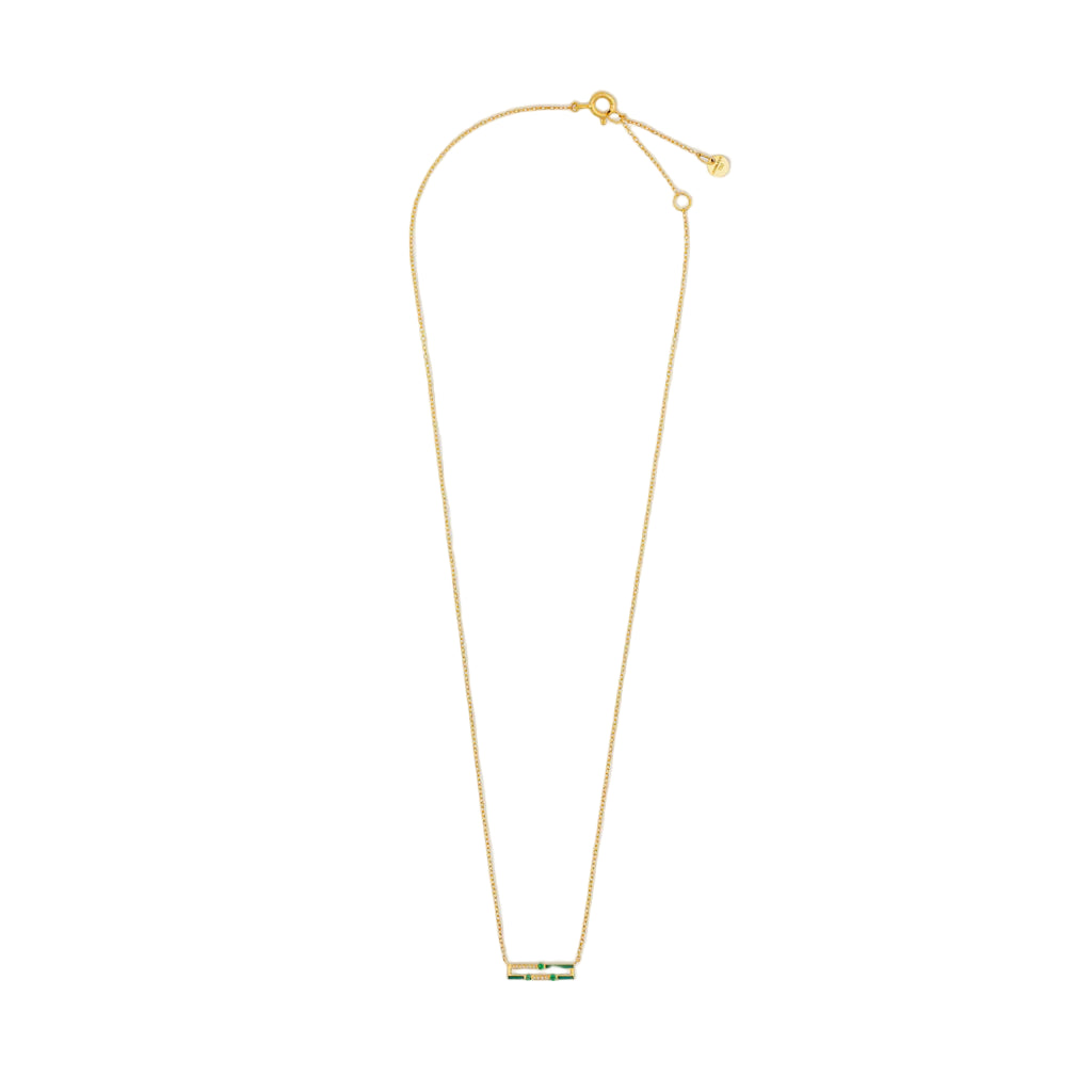 Gold necklace on a white background