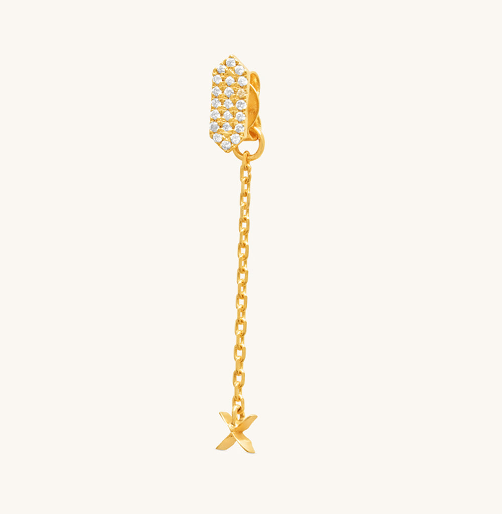 Facets X Full Diamond Ear Jacket Studs