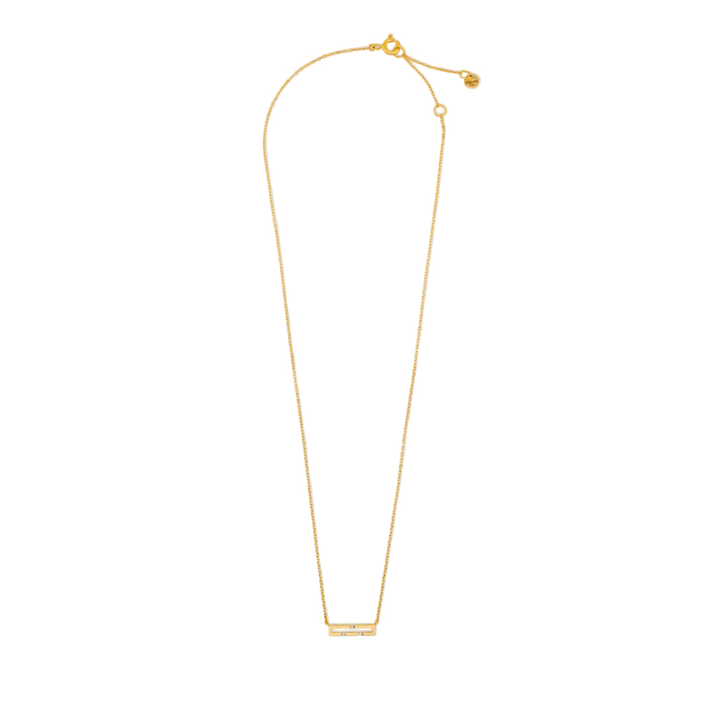 Gold necklace on a white background