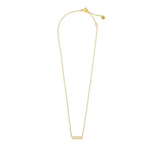 Gold necklace on a white background