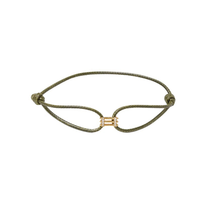 Bracelet with a gold clasp on a white background