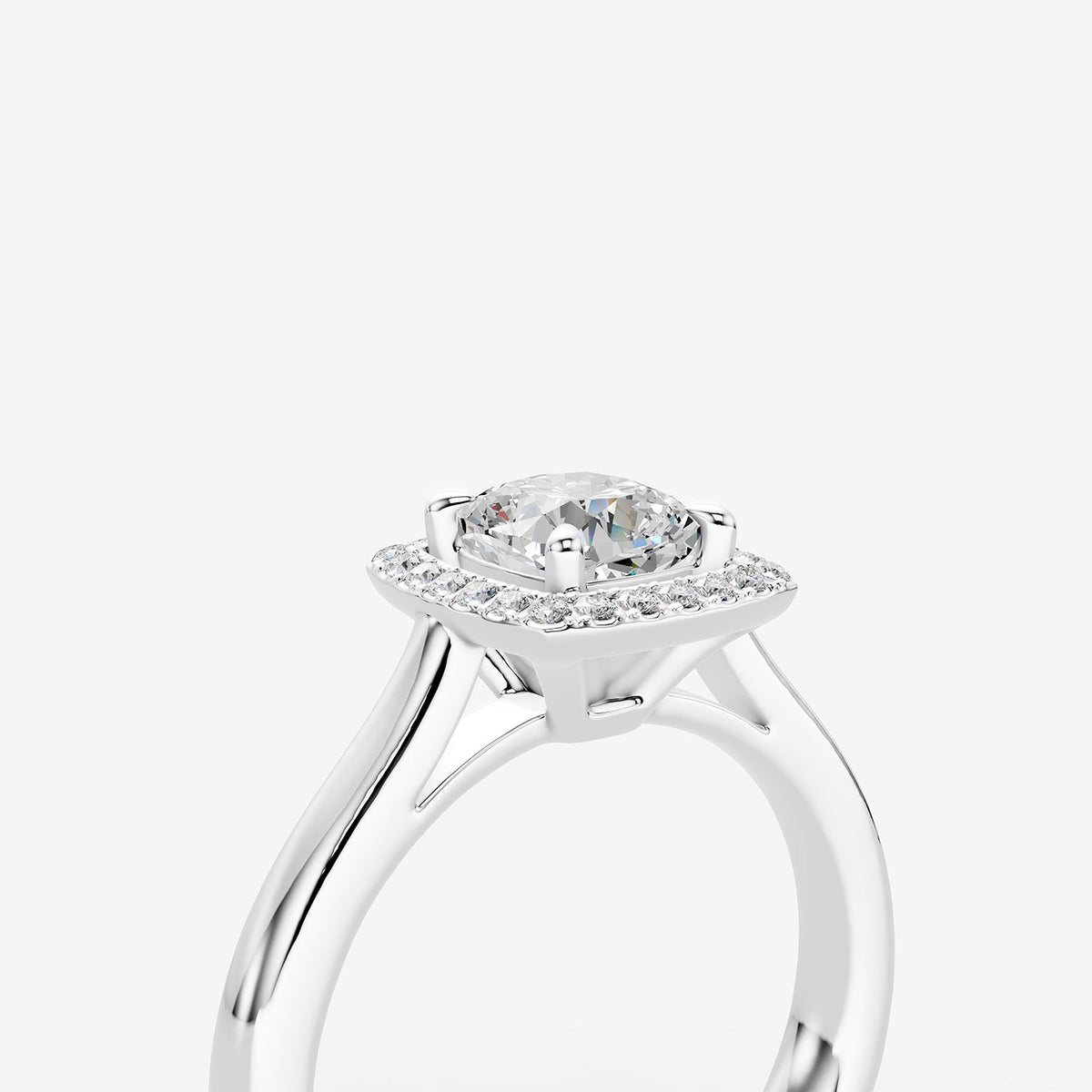 2.01ct Cushion Lab-Grown Diamond Ring — white gold detail view