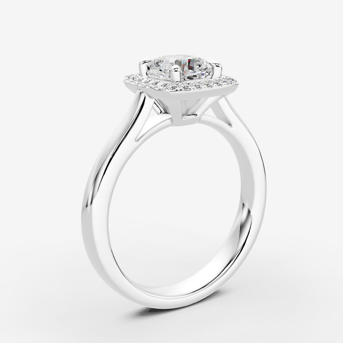 2.01ct Cushion Lab-Grown Diamond Ring — white gold detail view