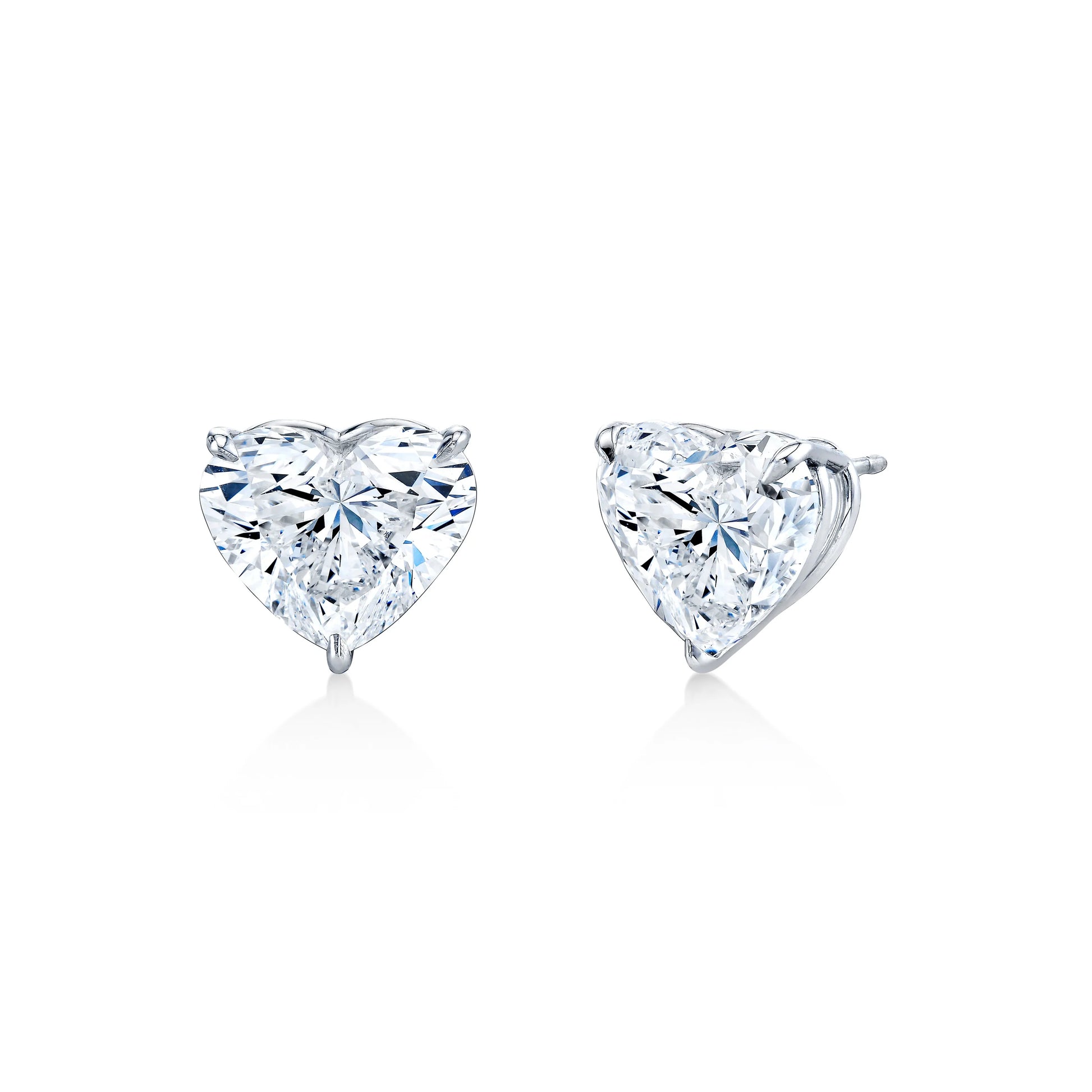 Heart-Cut Lab-Grown Diamond Stud Earrings