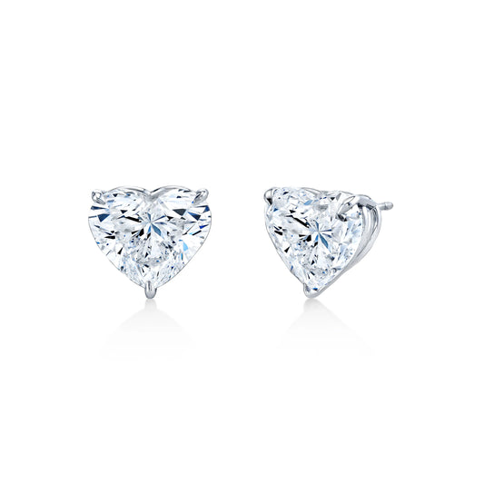 Heart-Cut Lab-Grown Diamond Stud Earrings
