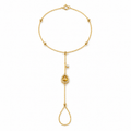 18k gold hand-chain bracelet with key motif and citrine