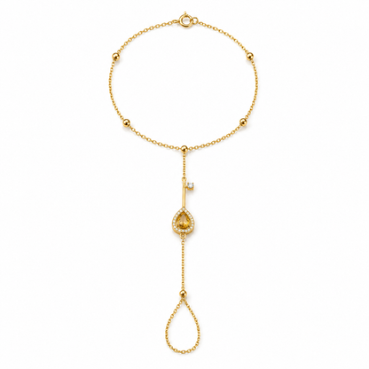 Key Citrine Hand-Chain Bracelet
